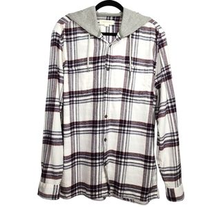 Aeropostale Men's Long Sleeve Flannel Hoodie - Size Medium